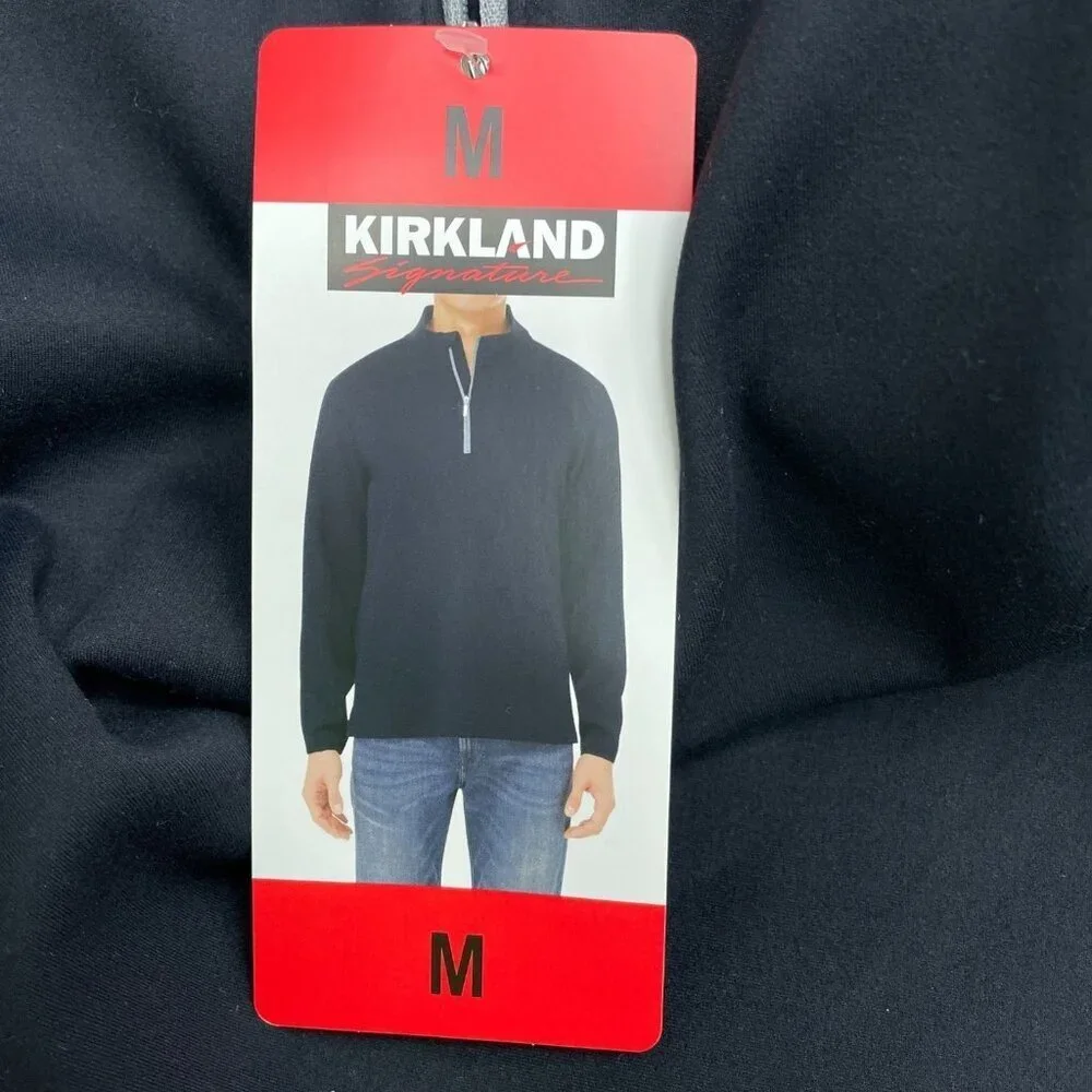 Mens Kirkland Signature Men's M Black Zip Pullover Scuba Jacket  N0317